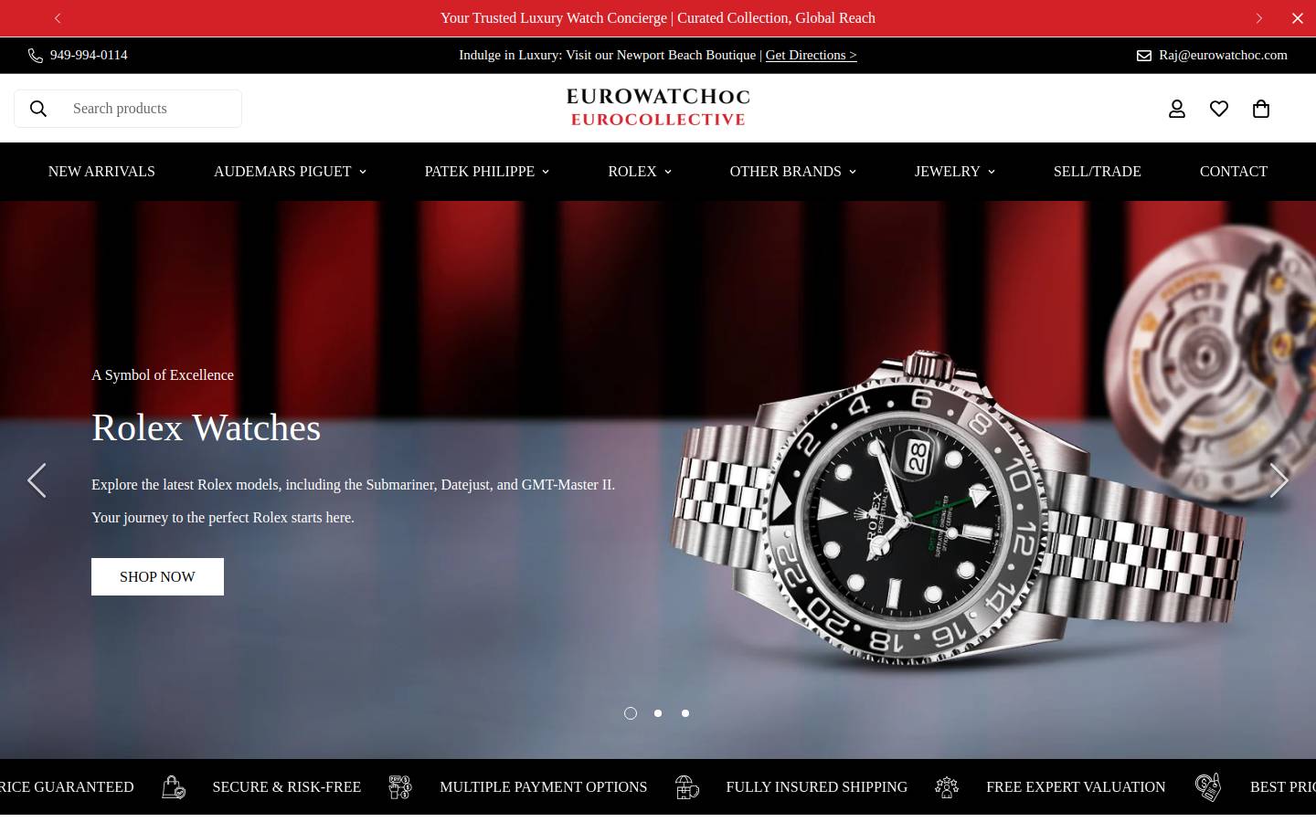 Eurowatchoc homepage screenshot