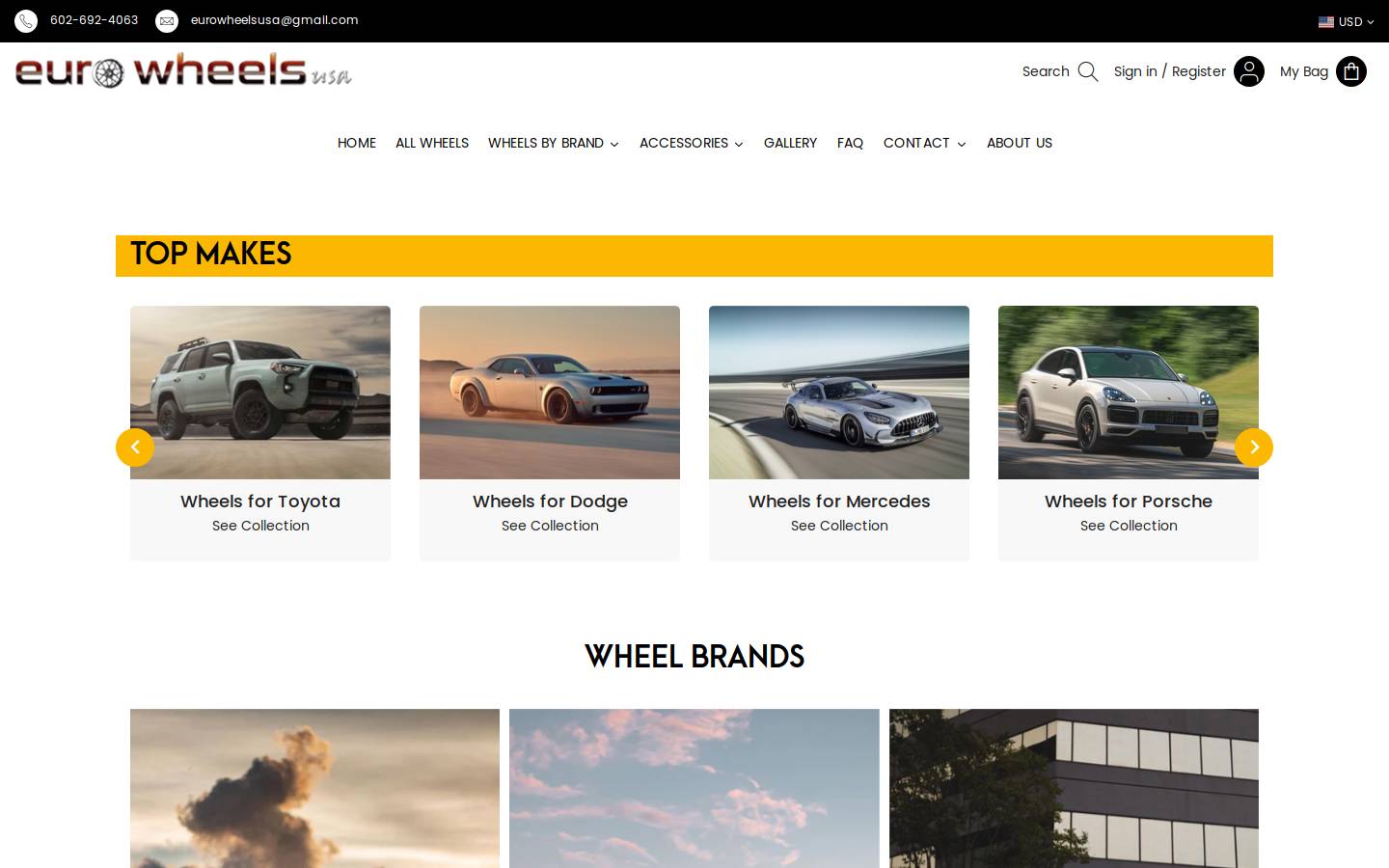 eurowheelusa.com homepage screenshot