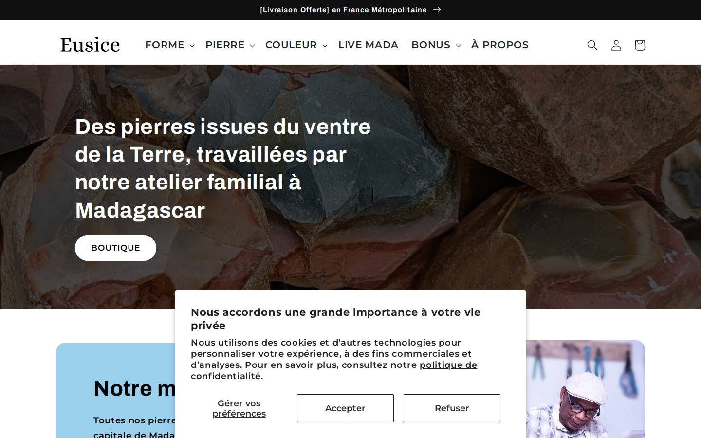 eusice.fr homepage screenshot