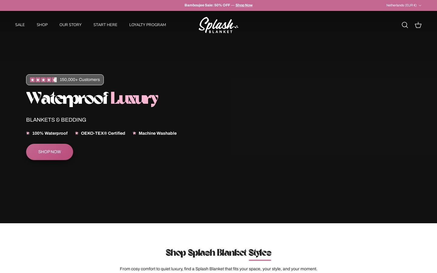 eusplashblanket.com homepage screenshot