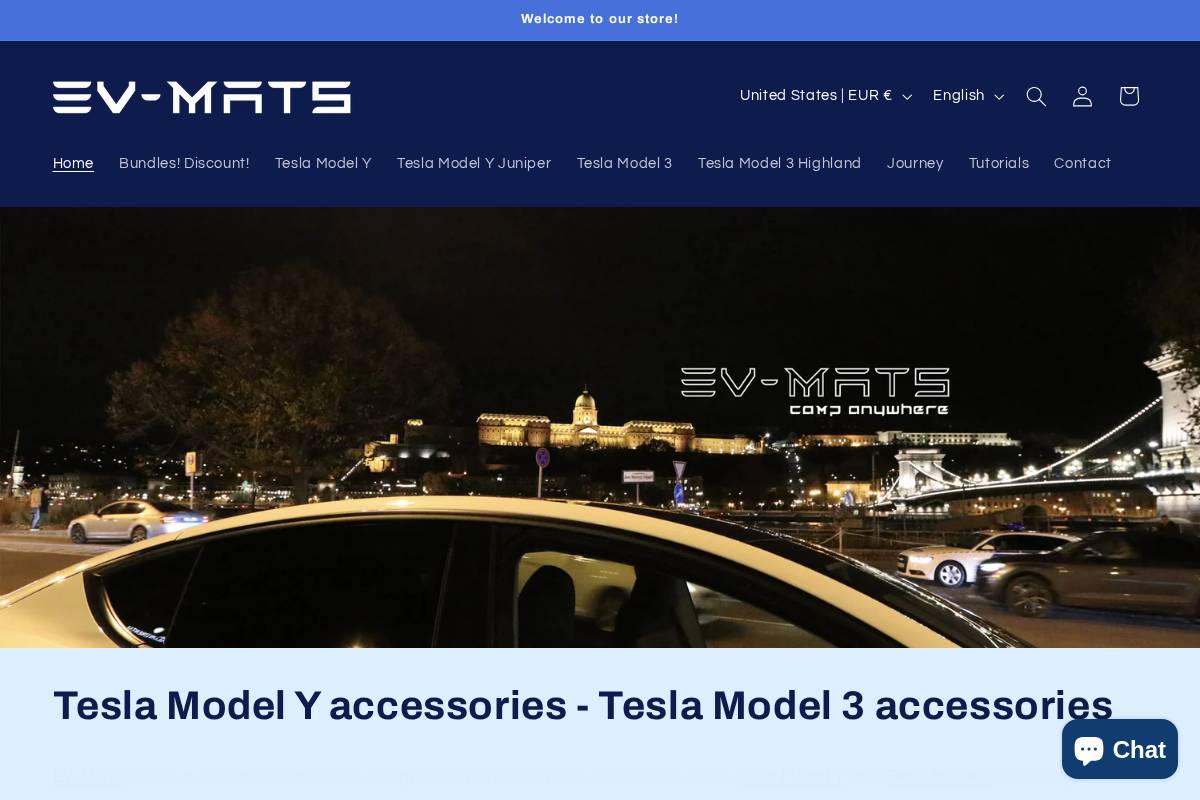 ev-mats homepage screenshot
