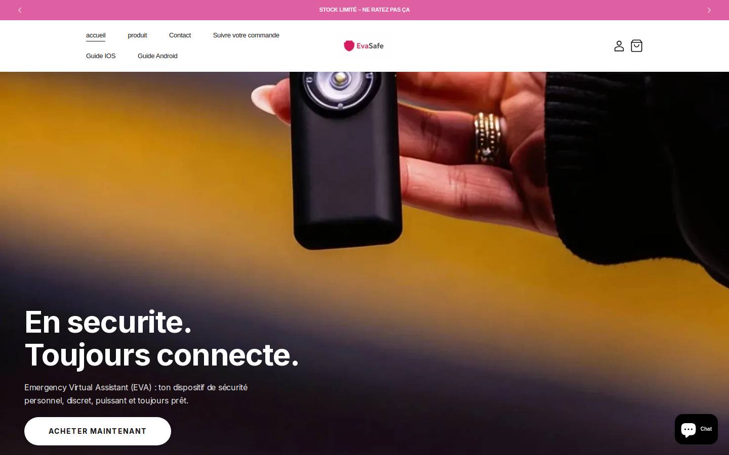 eva-safe.com homepage screenshot