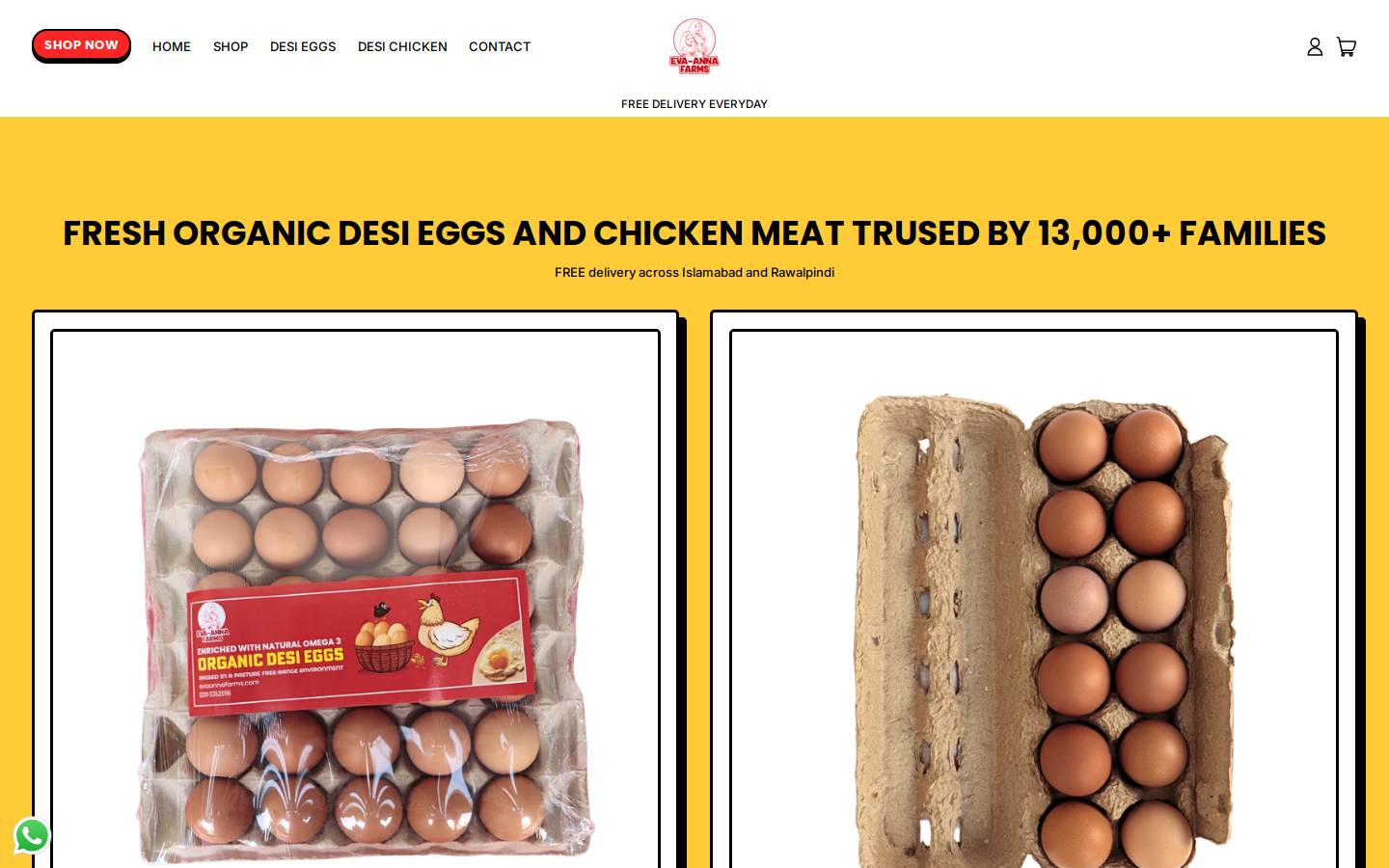 evaannafarms.com homepage screenshot