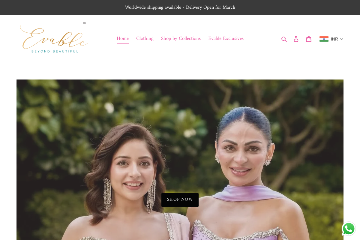 Evable homepage screenshot