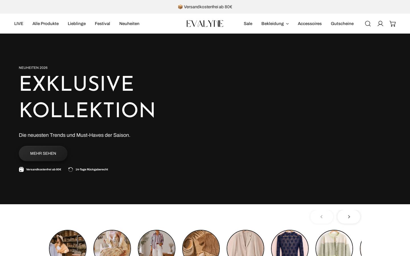 evalyne.de homepage screenshot
