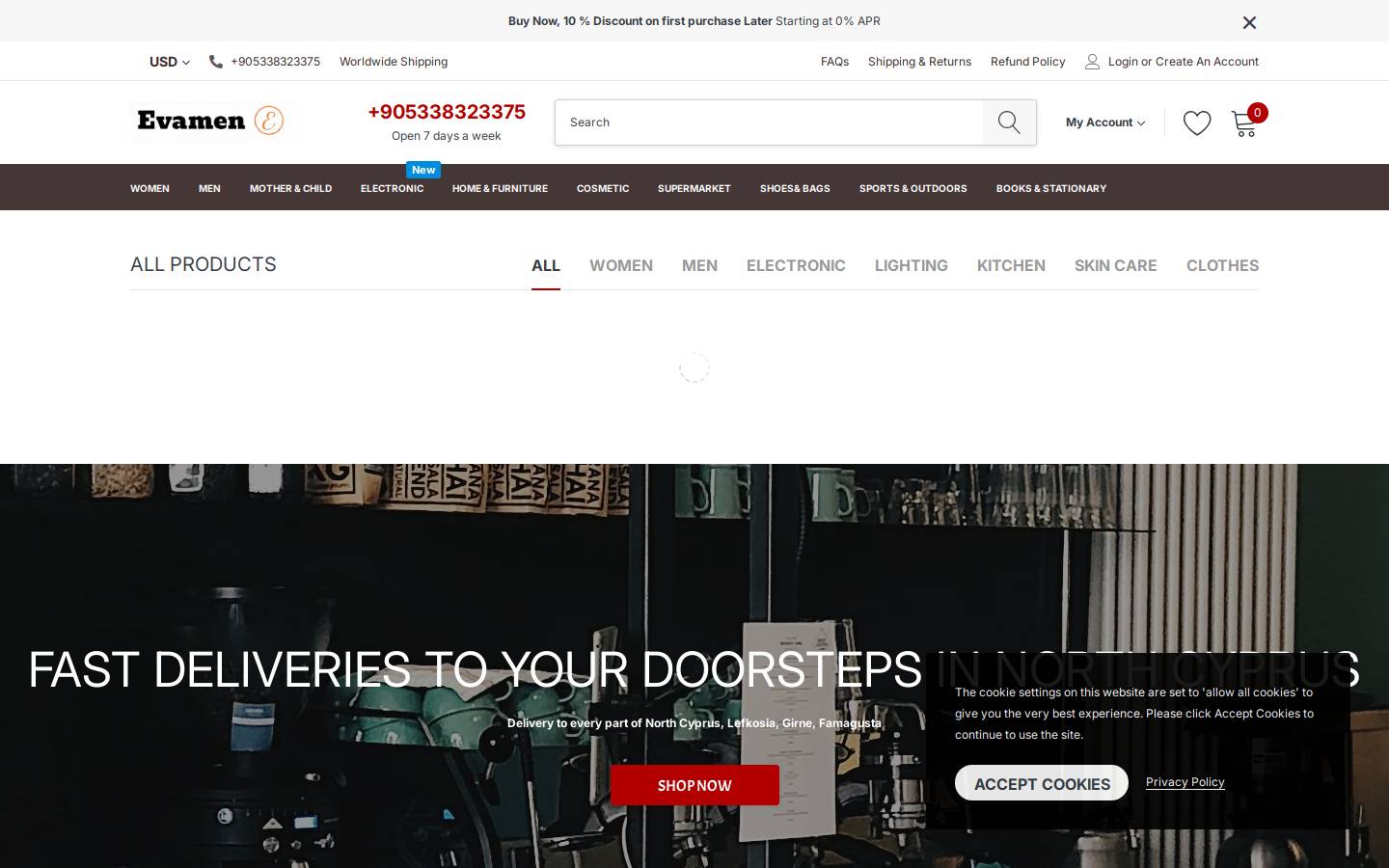 evamen.com homepage screenshot