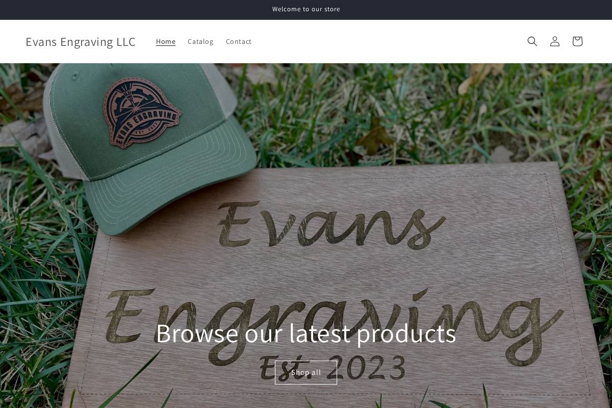 evansengravingllc.com homepage screenshot