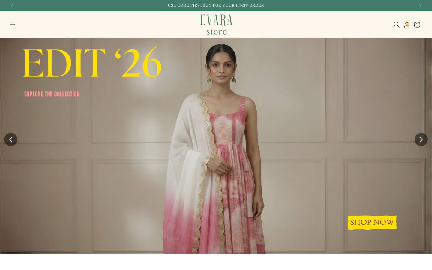 evarastore.com homepage screenshot