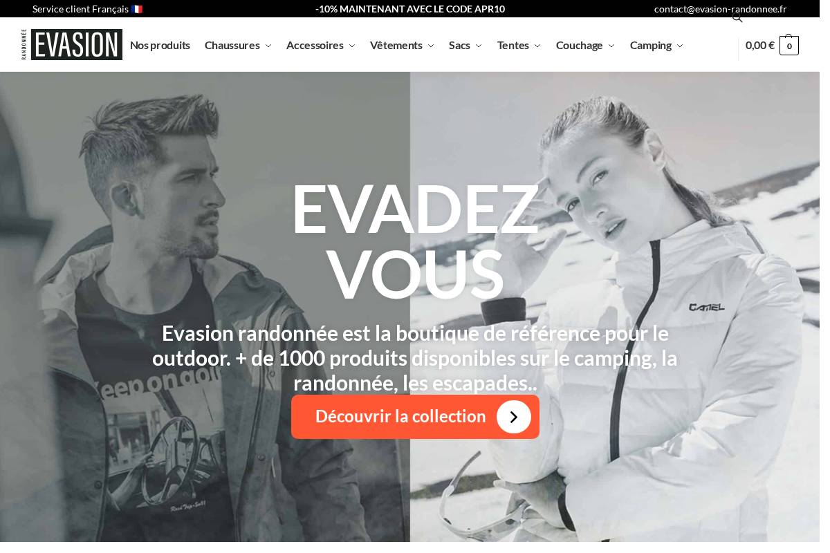 Evasion Randonnee homepage screenshot