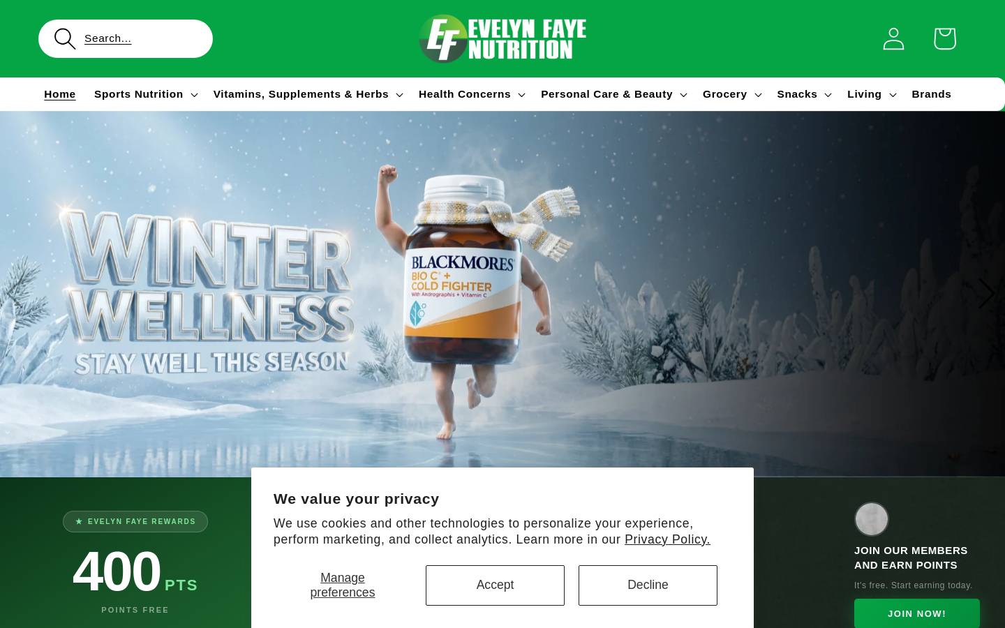 evelynfaye.com.au homepage screenshot