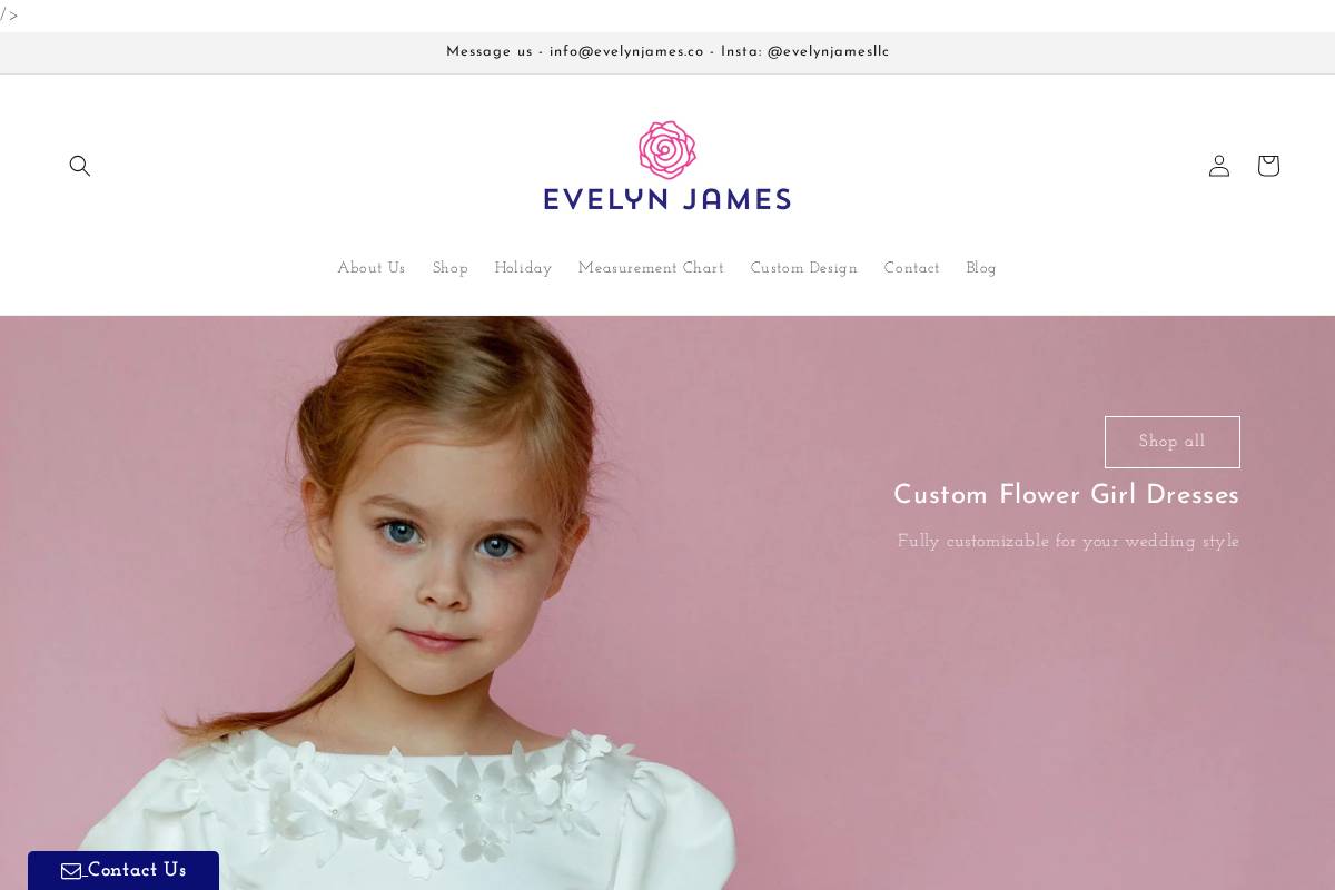 evelynjames.co homepage screenshot