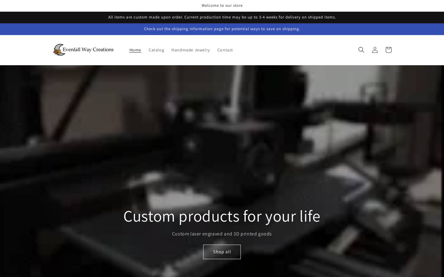 evenfallwaycreations.com homepage screenshot