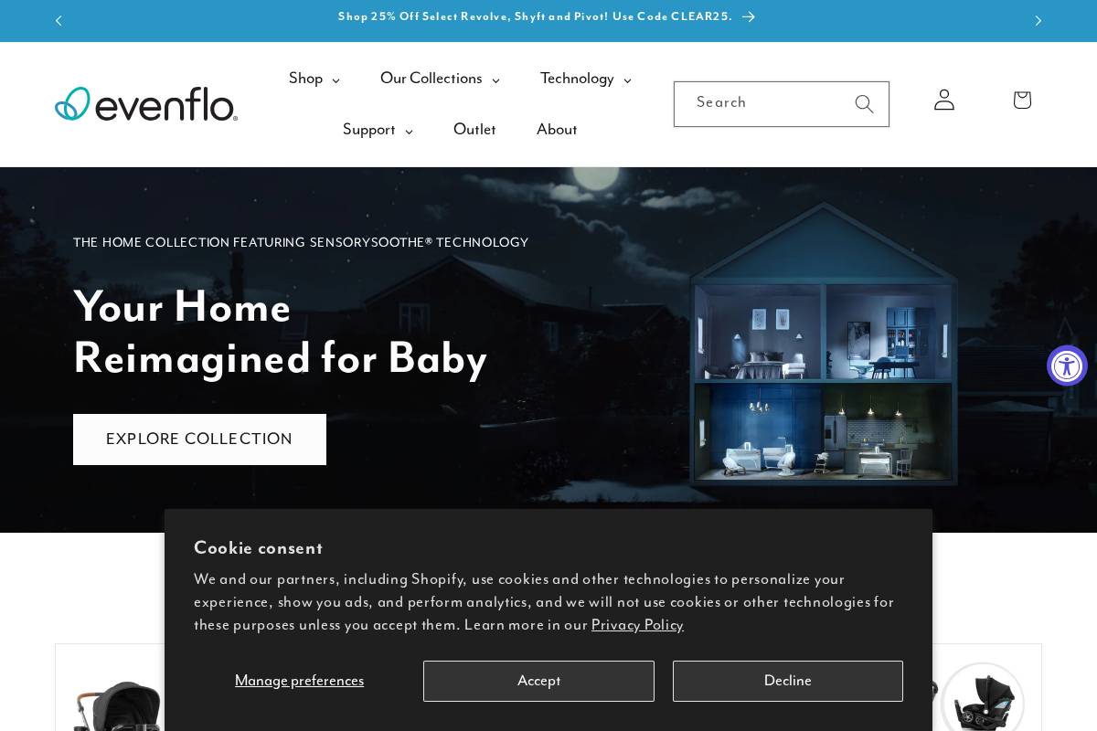 Evenflo homepage screenshot
