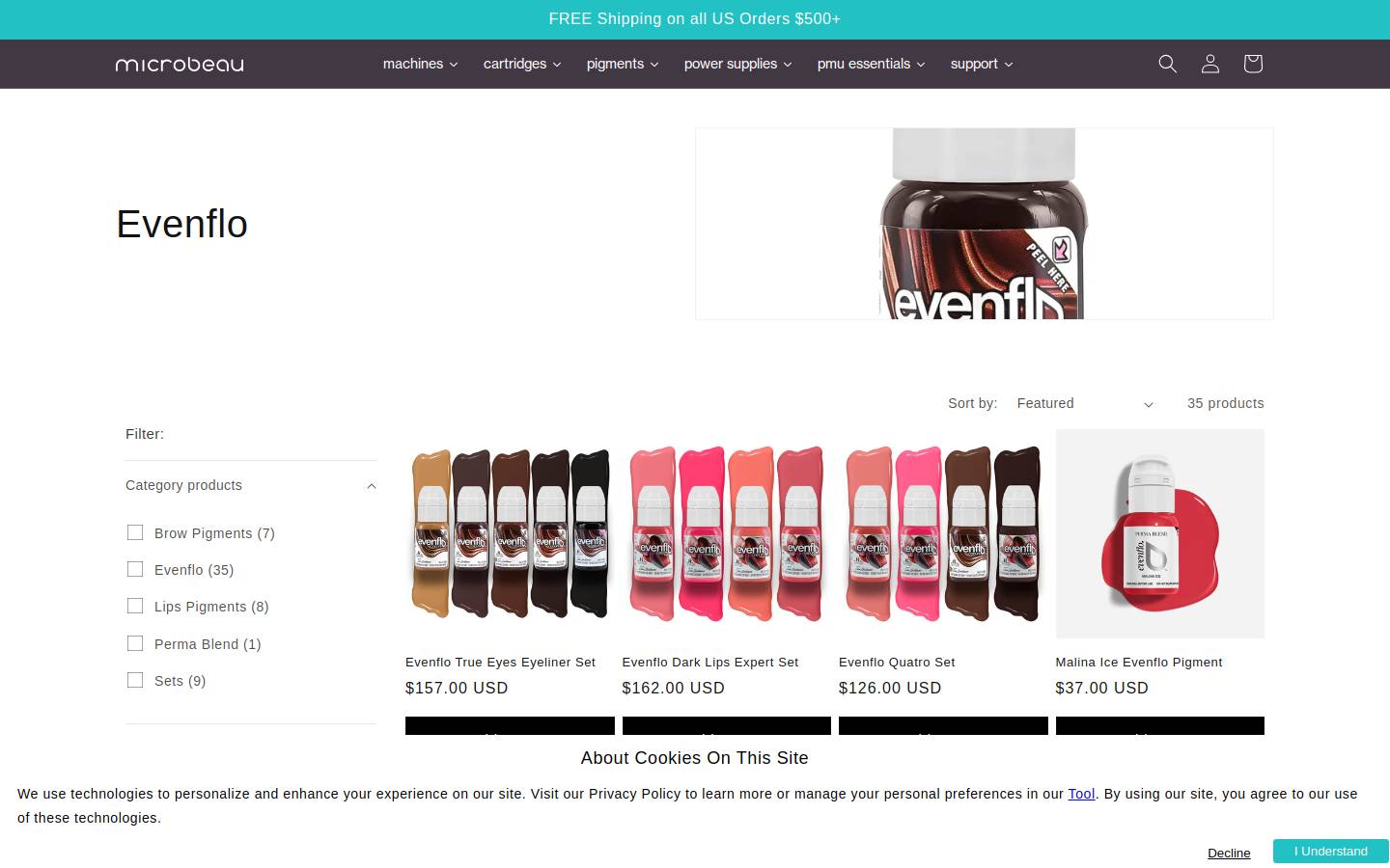 evenflopigments.com homepage screenshot