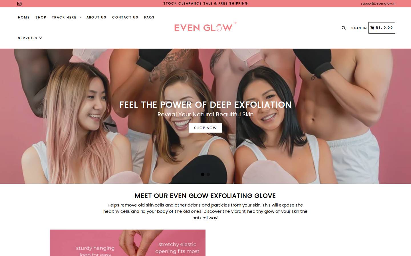 evenglowskin.in homepage screenshot