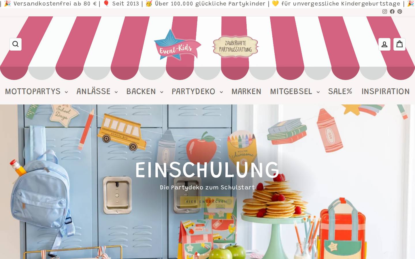 event-kids.de homepage screenshot