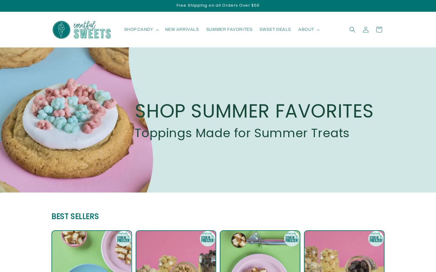eventfulsweets.com homepage screenshot