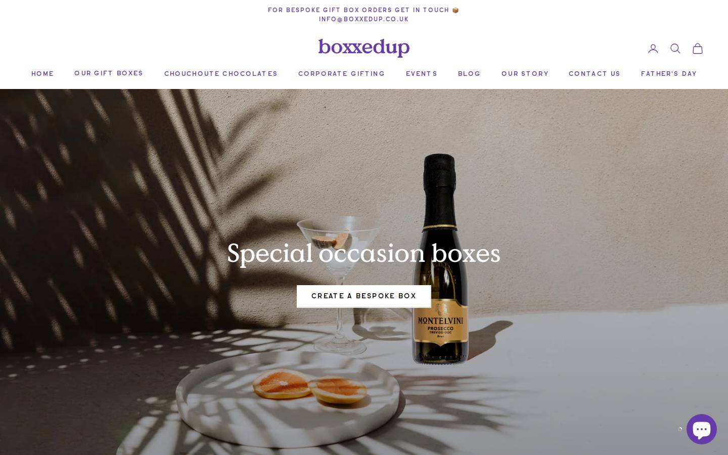 eventsinabox.co homepage screenshot