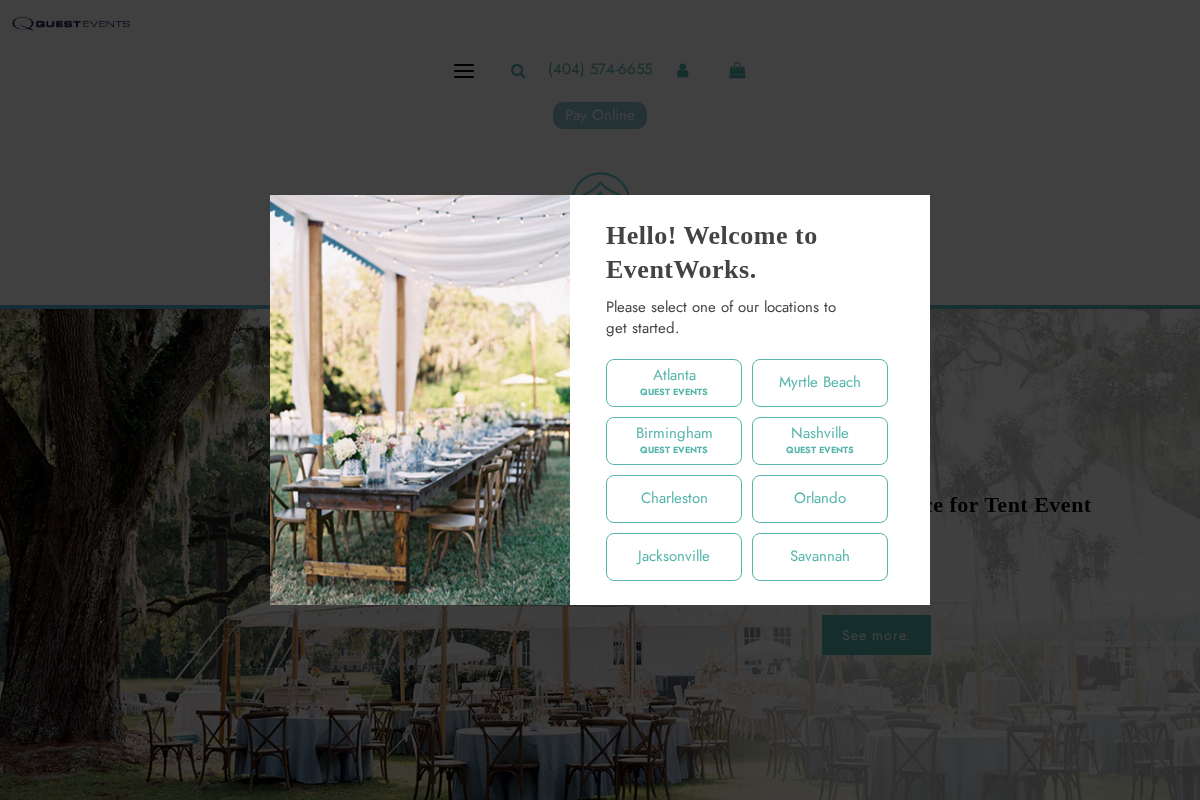 EventWorks homepage screenshot
