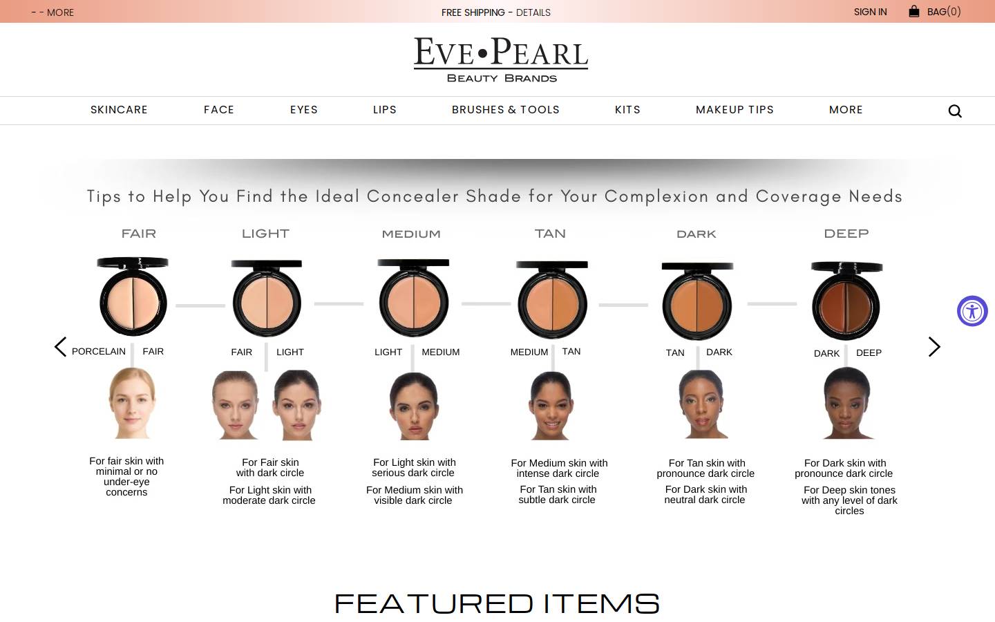 evepearl.com homepage screenshot