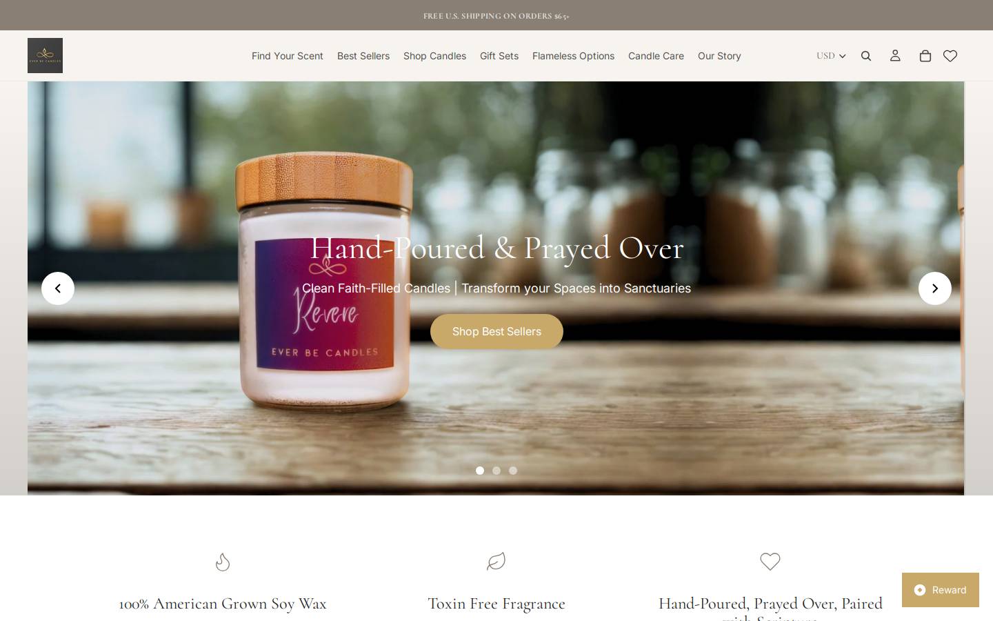 everbecandles.com homepage screenshot