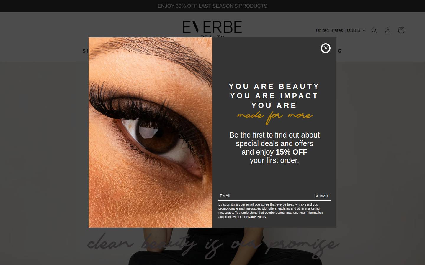 everbeyou.com homepage screenshot