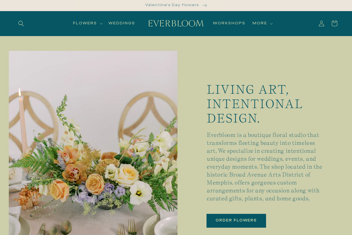 Everbloom Design homepage screenshot
