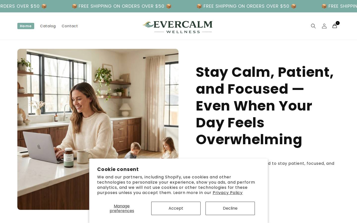 evercalmwellness.com homepage screenshot
