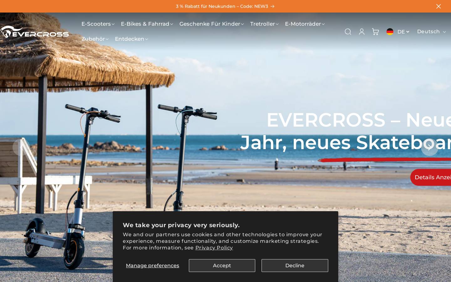 Evercross homepage screenshot