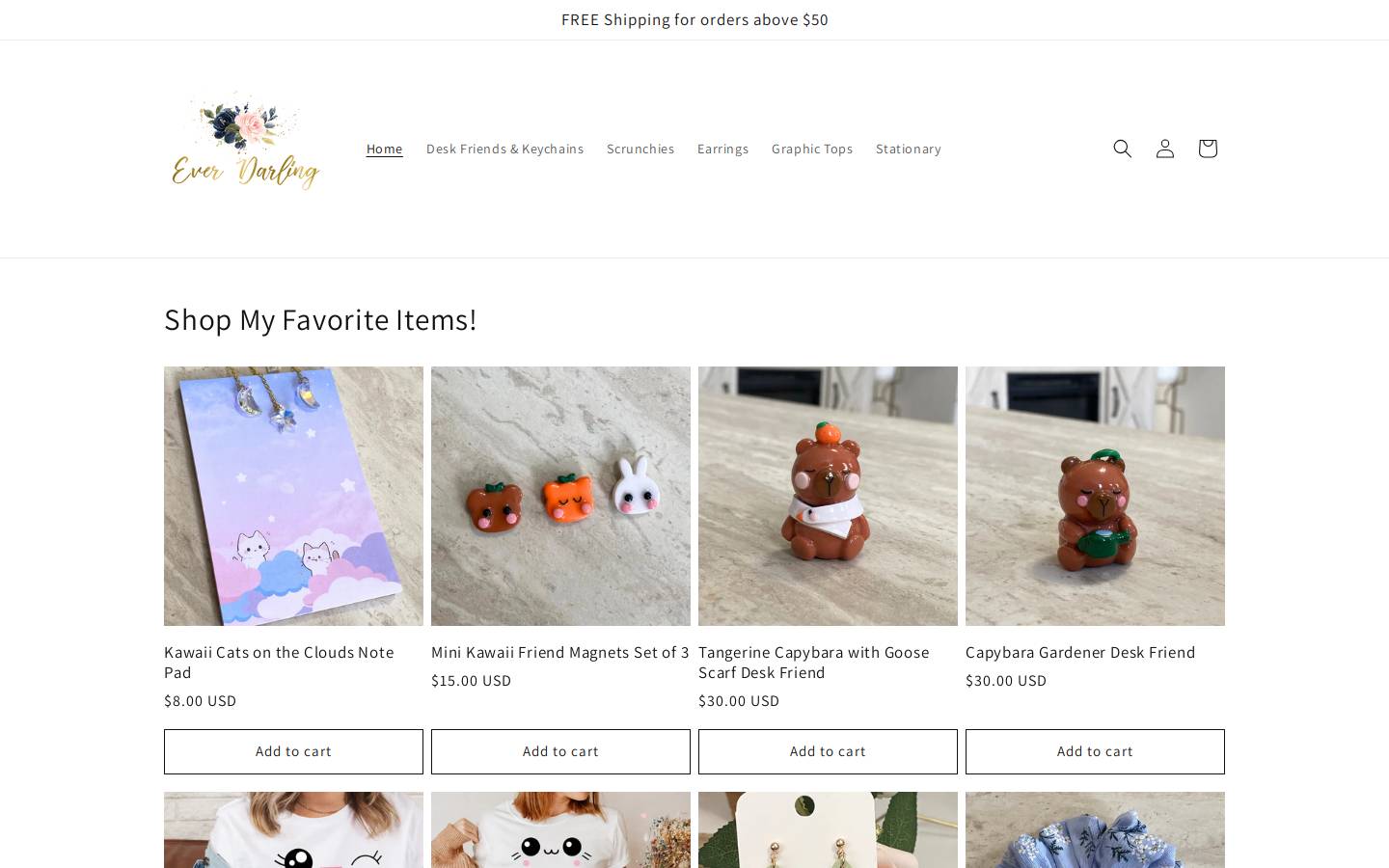 everdarling.com homepage screenshot