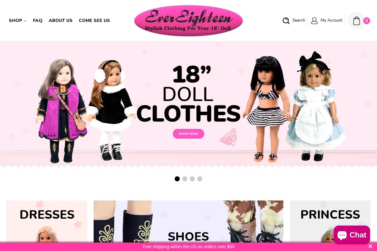 EverEighteen homepage screenshot