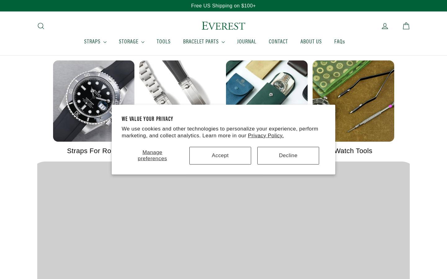 Everestbands homepage screenshot