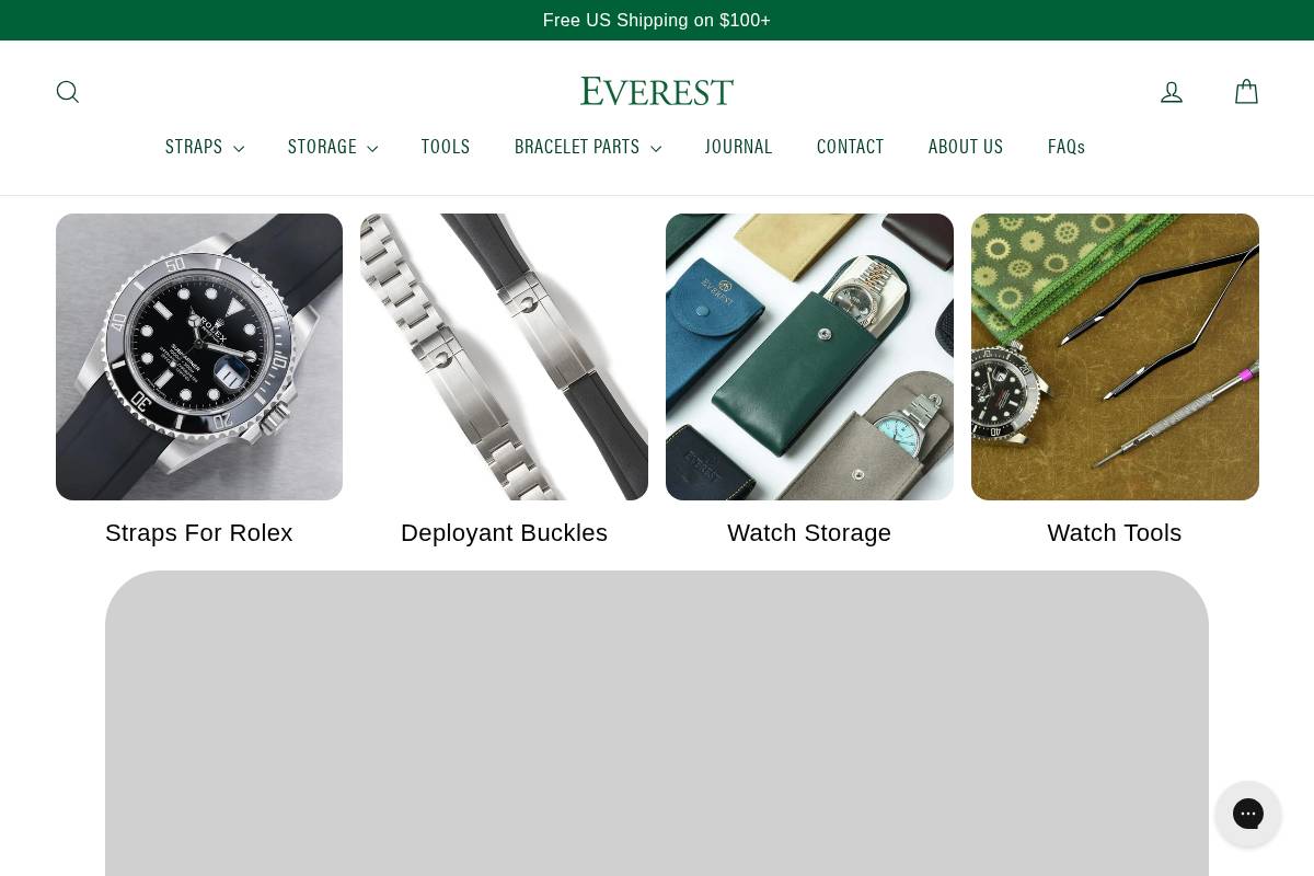 Everest Horology Products homepage screenshot