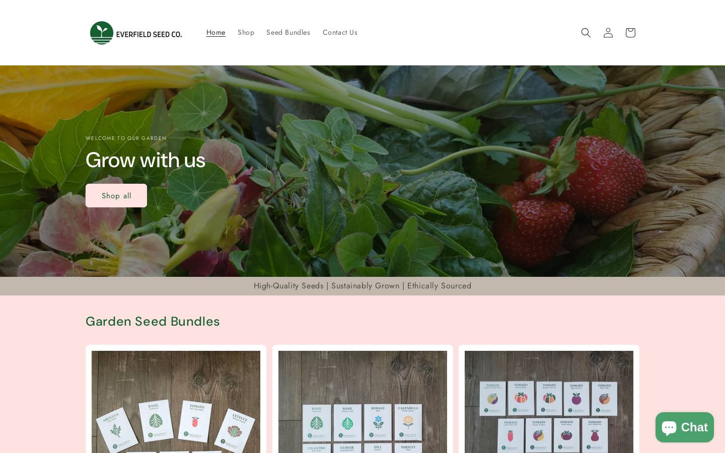 everfieldseeds.com homepage screenshot