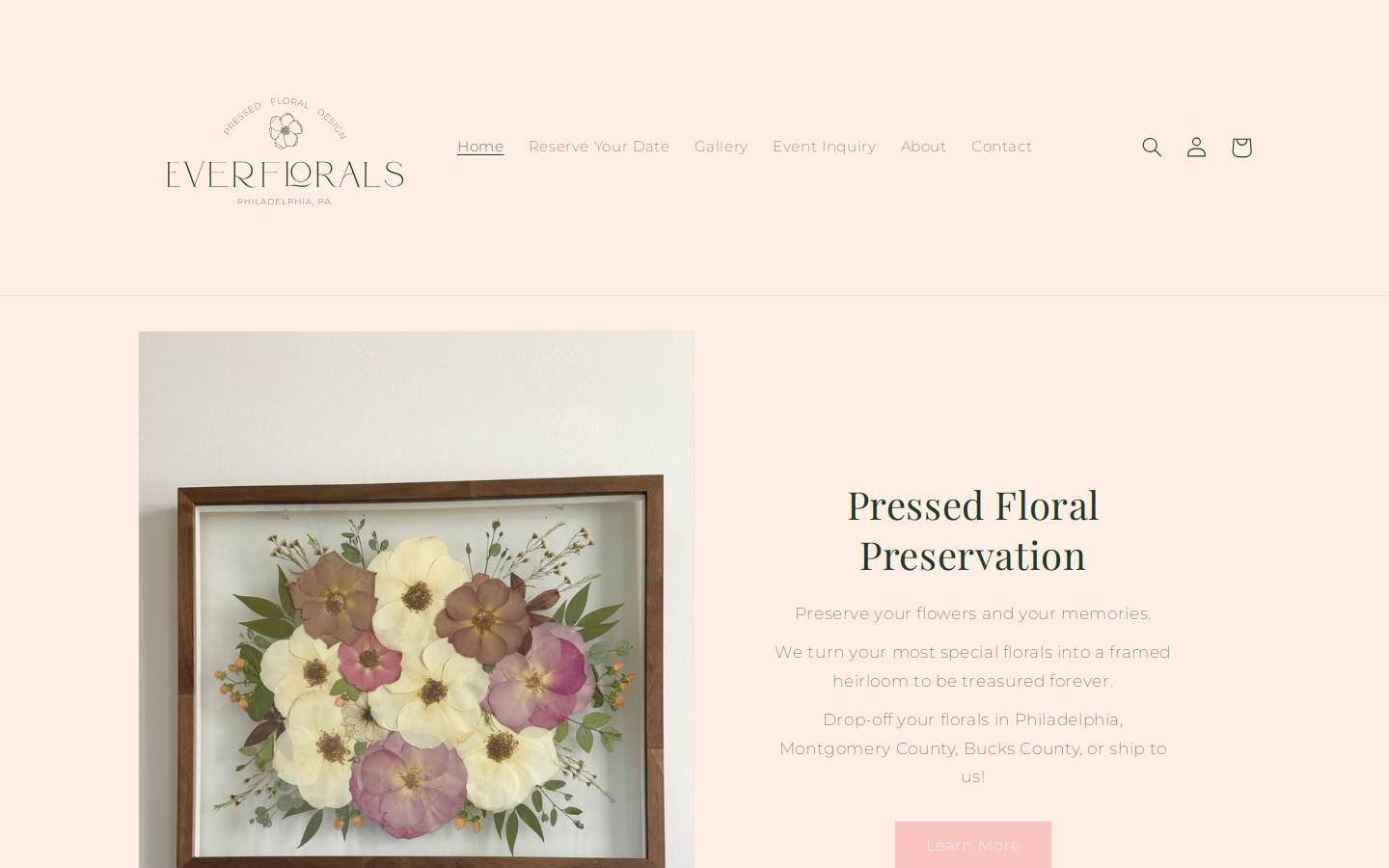 everflorals.com homepage screenshot