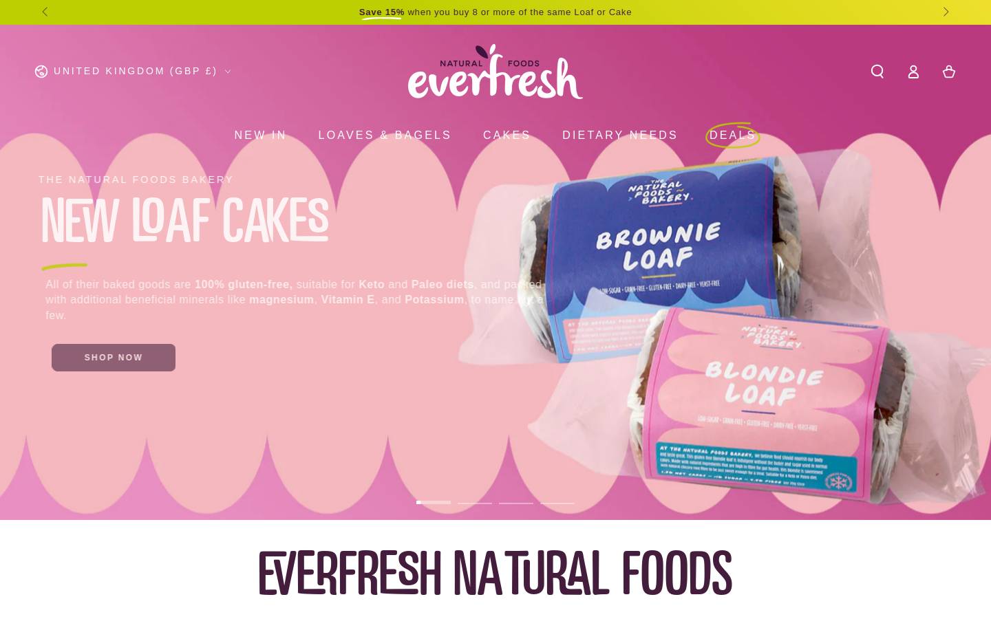 everfreshnaturalfoods.com homepage screenshot