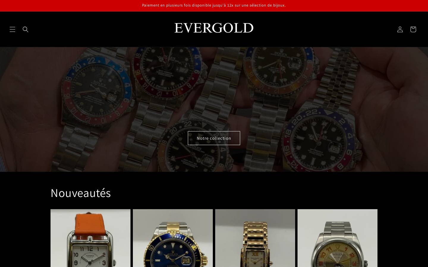 evergold.ch homepage screenshot