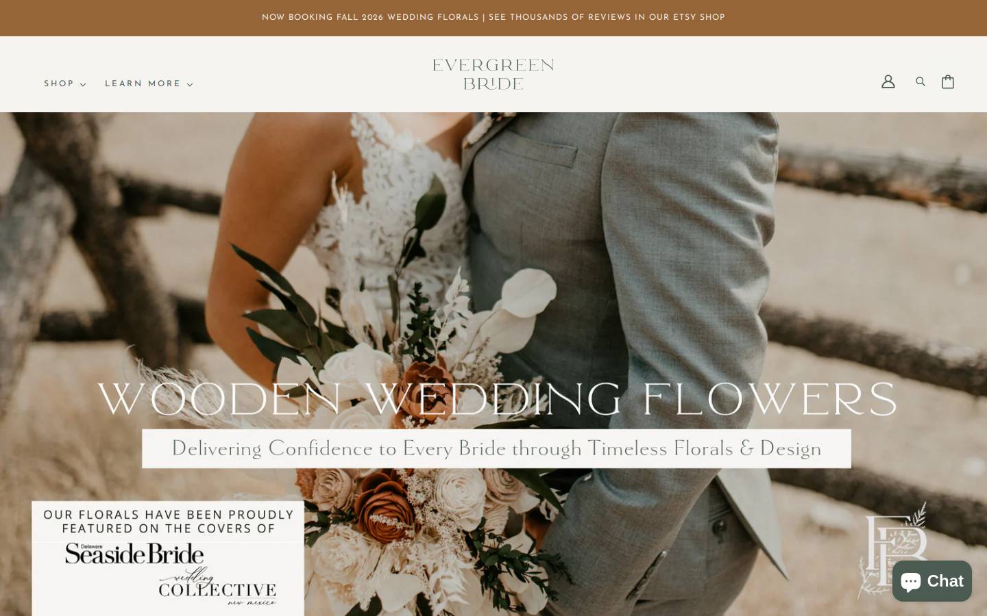 evergreenbride.com homepage screenshot