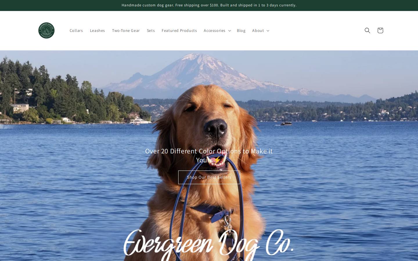 evergreendogco.com homepage screenshot