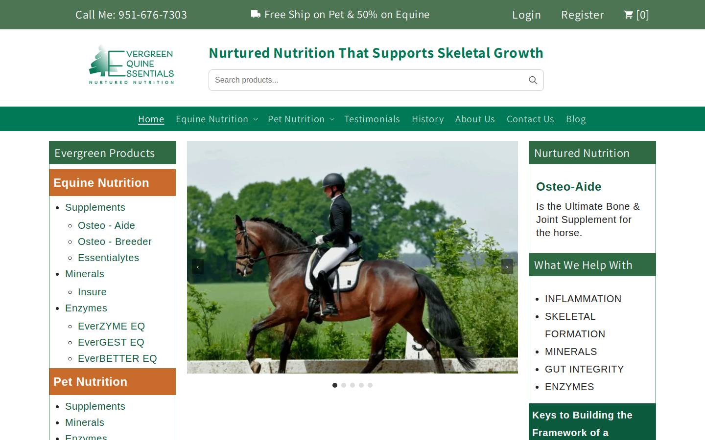 evergreenequine.com homepage screenshot