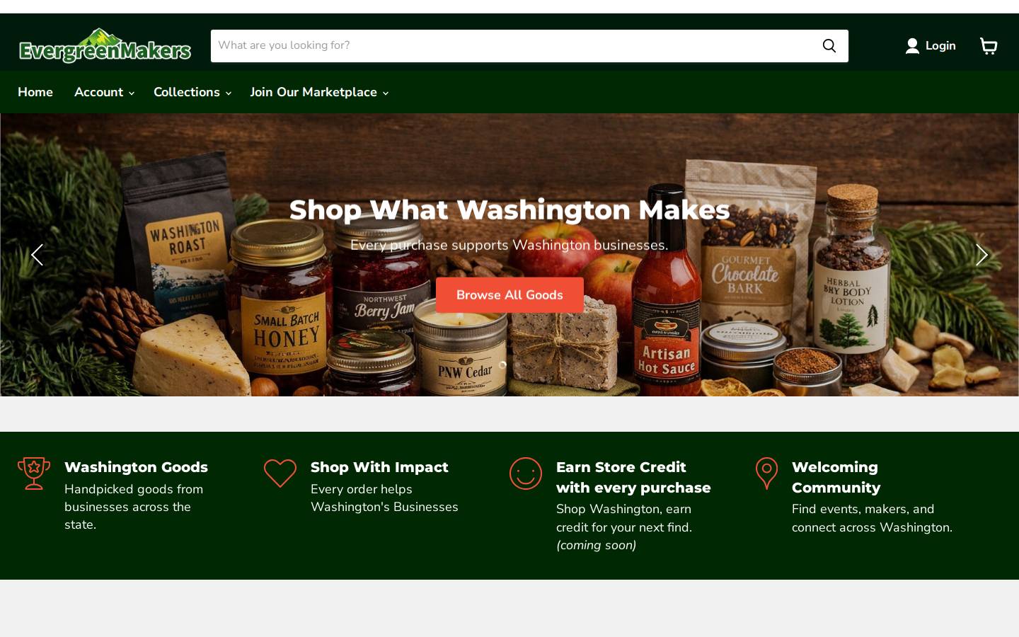evergreenmakers.com homepage screenshot