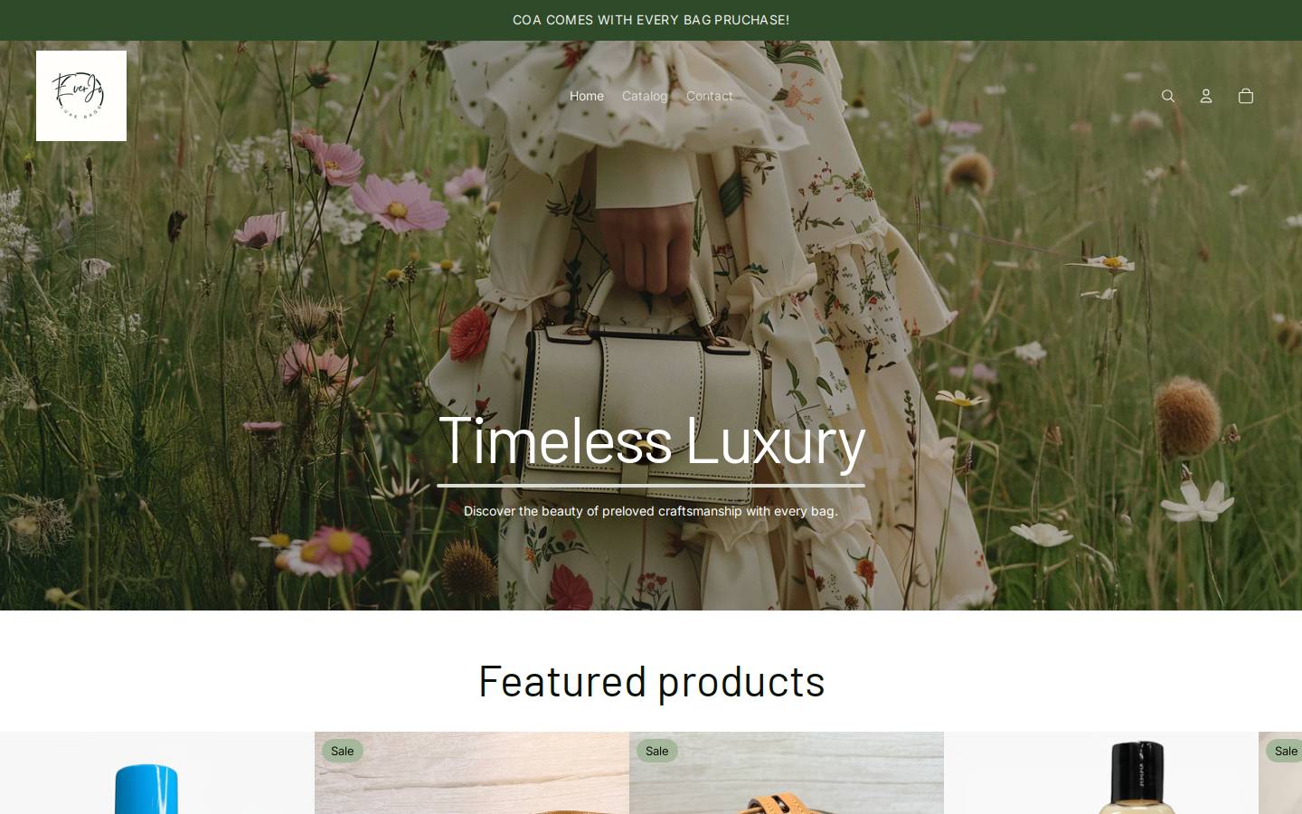 everjoluxebags.com homepage screenshot
