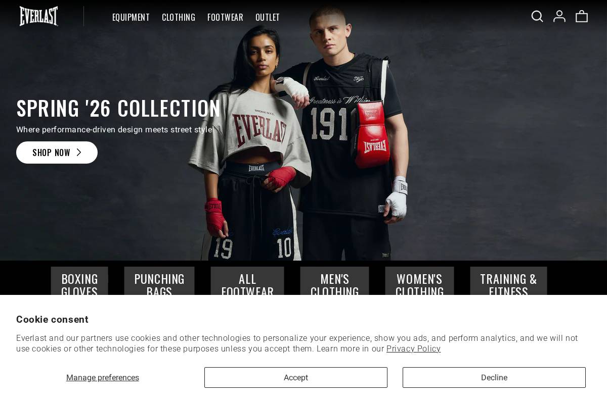 Everlast homepage screenshot