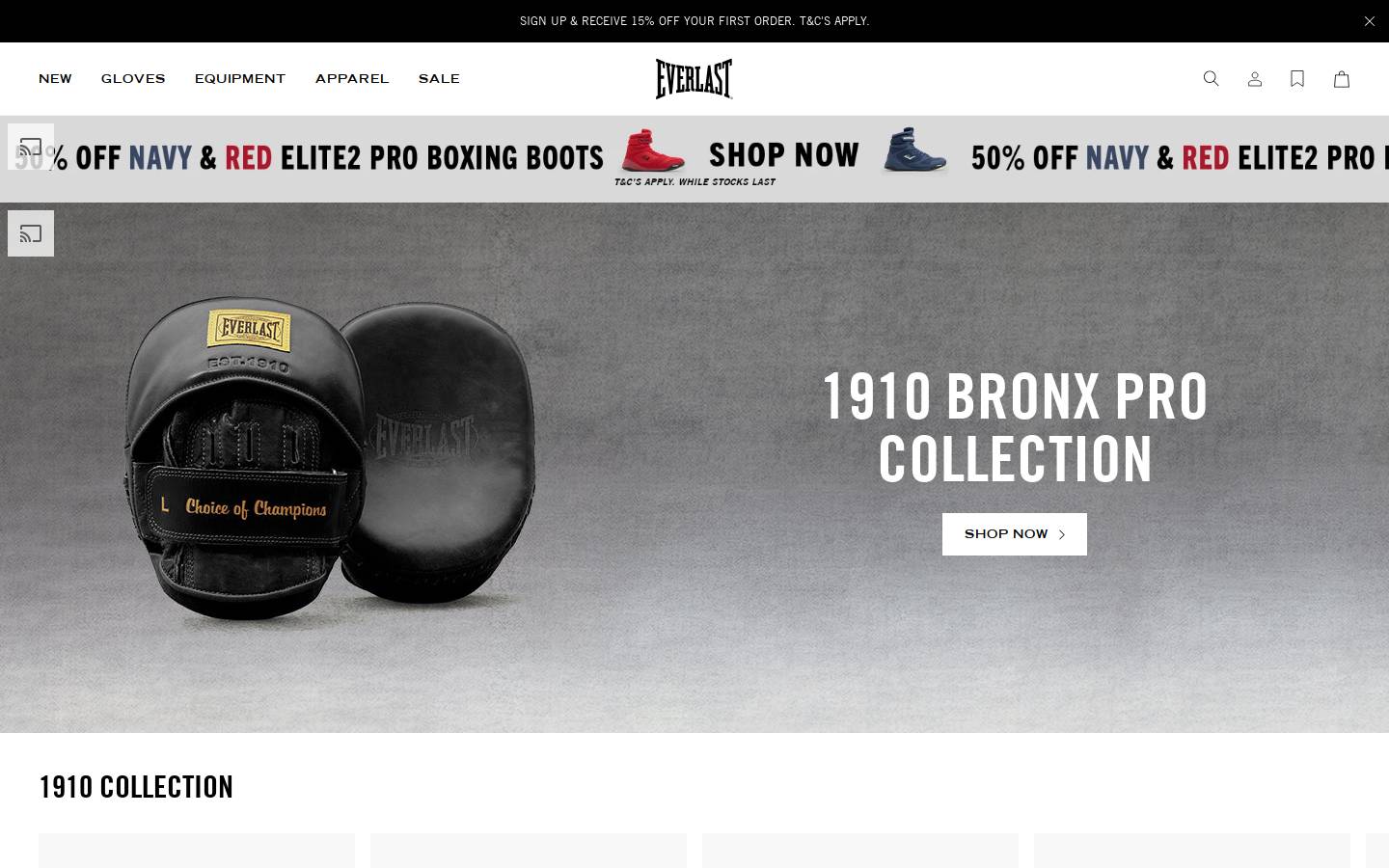 everlastboxing.com.au homepage screenshot