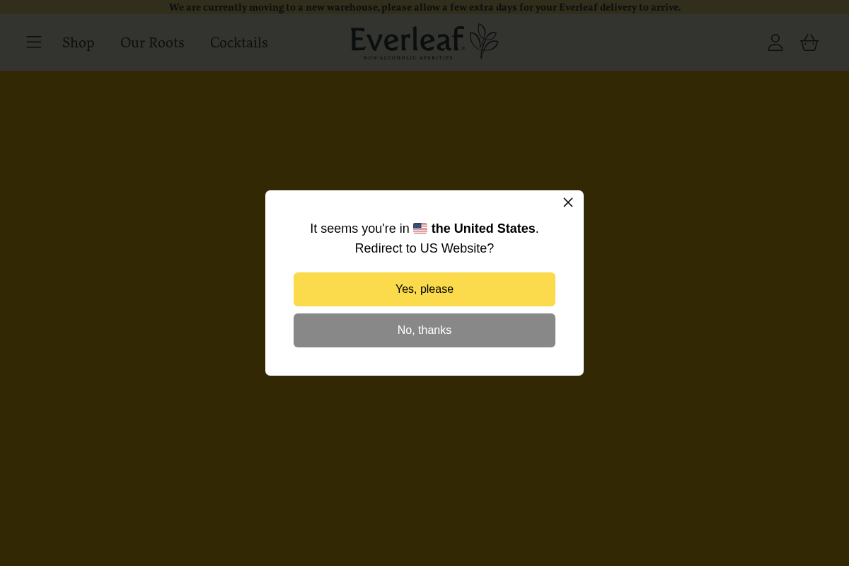 Everleaf Drinks homepage screenshot