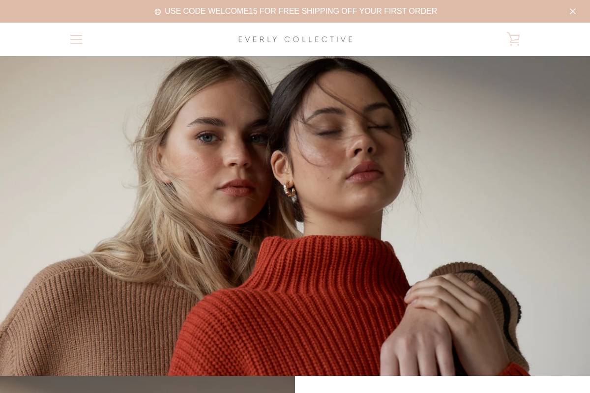 everlycollective.com.au homepage screenshot