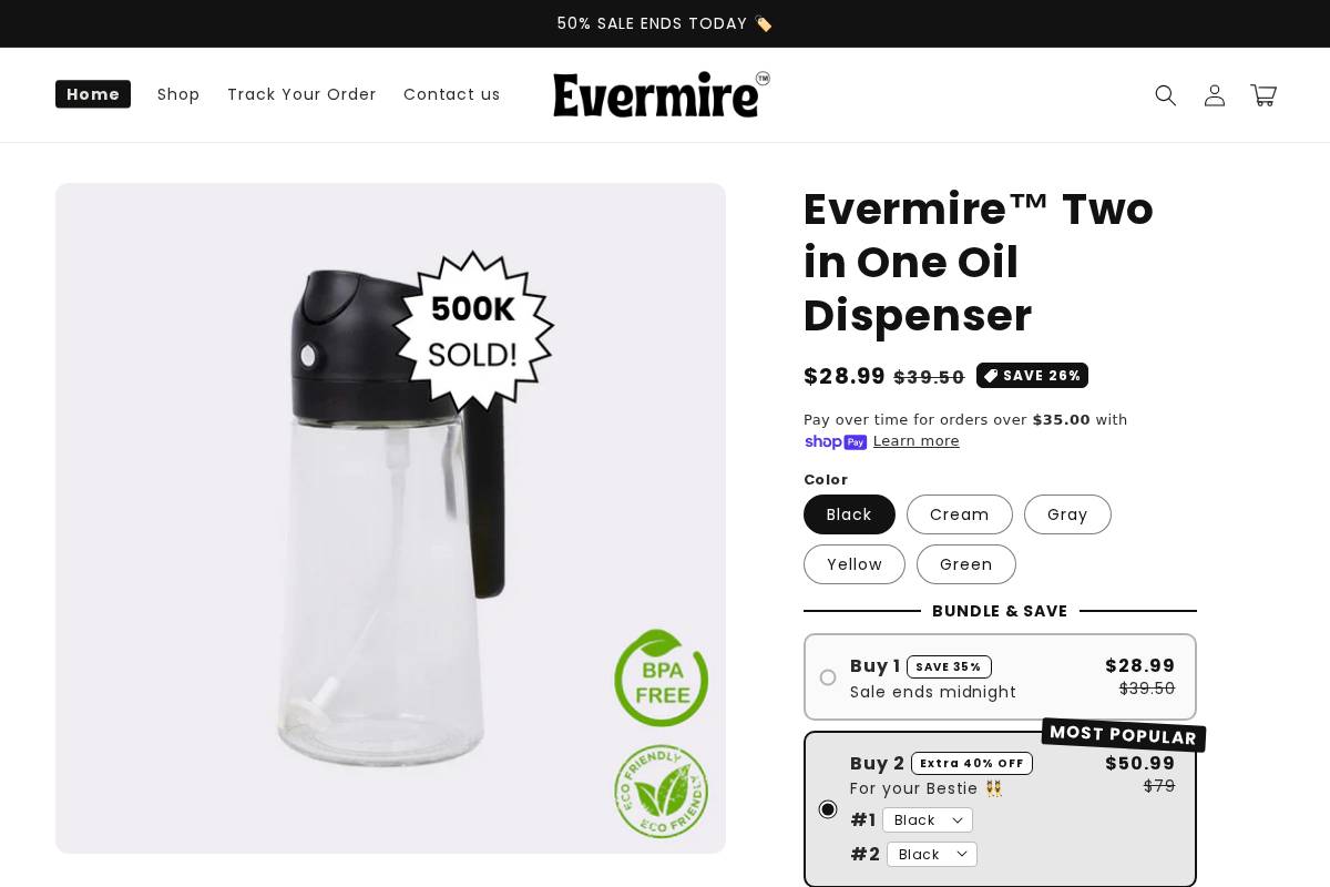 Evermire homepage screenshot
