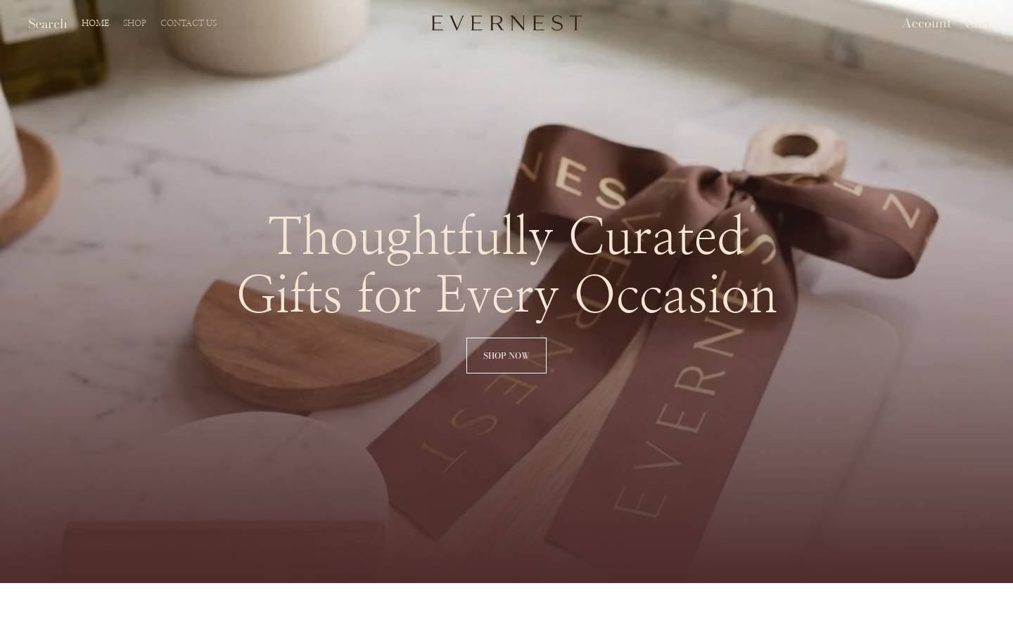 evernestgiftshop.com homepage screenshot