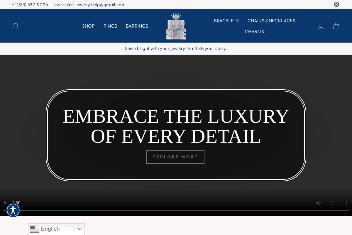 evershinejewelry.com homepage screenshot