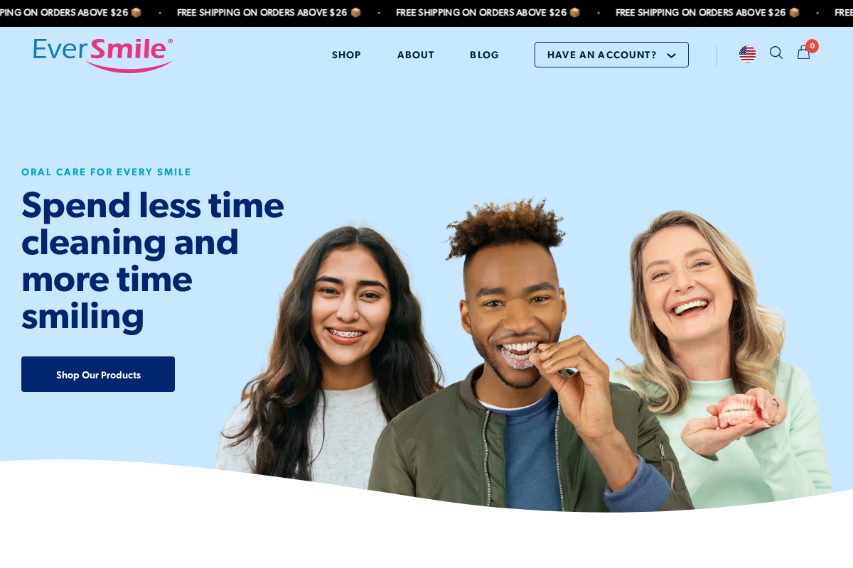 Eversmilewhite homepage screenshot